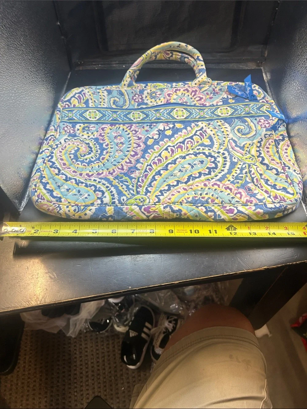 Vera Bradley Quilted Paisley Laptop Bag in Blue, Yellow, Purple